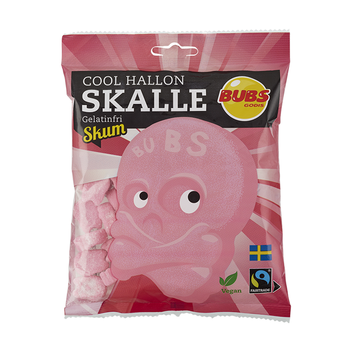 BUBS Mini Cool Raspberry Foam Skulls 90g